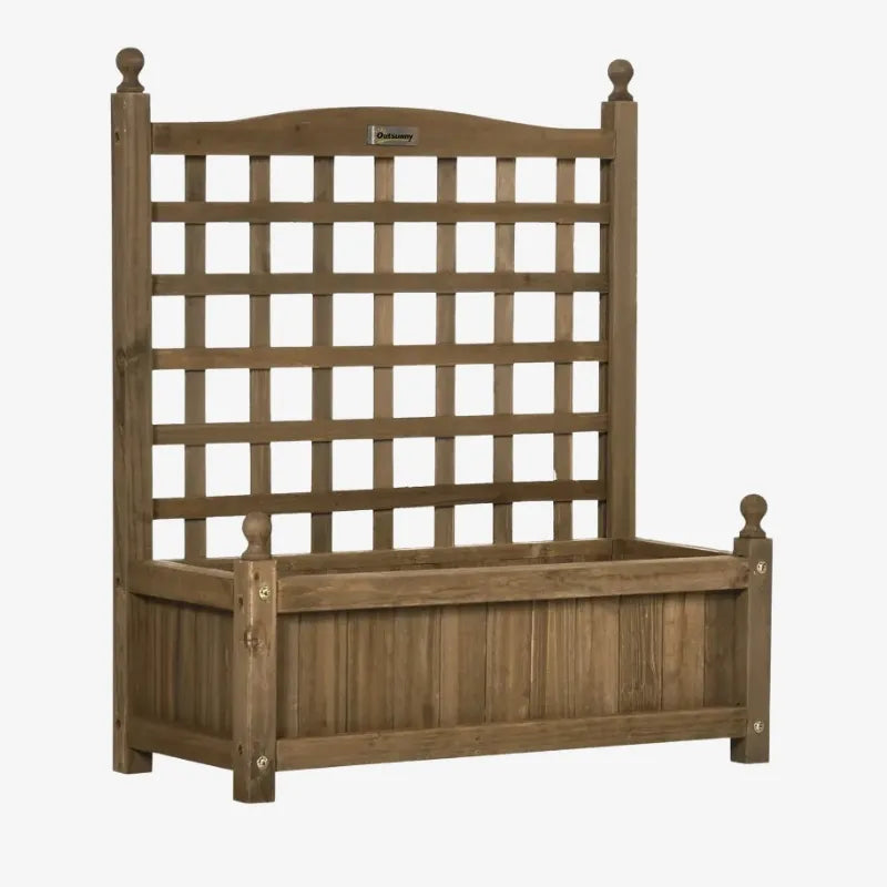 Jardinière en Bois avec Treillis – Élégance et Praticité pour un Jardin Verdoyant