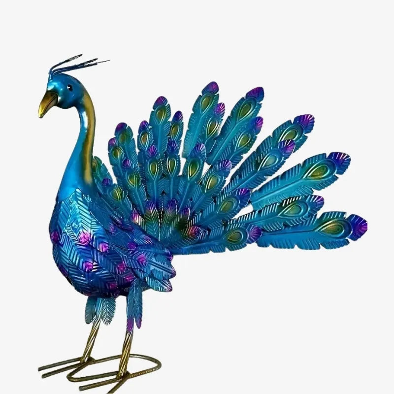Statue Paon en Métal – Élégance et Couleurs pour Sublimer Votre Jardin