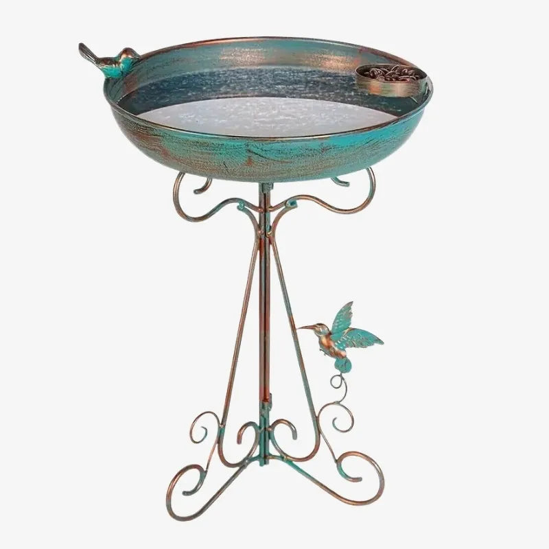 Bain d’Oiseaux en Métal Vintage – Élégance et Raffinement pour Votre Jardin