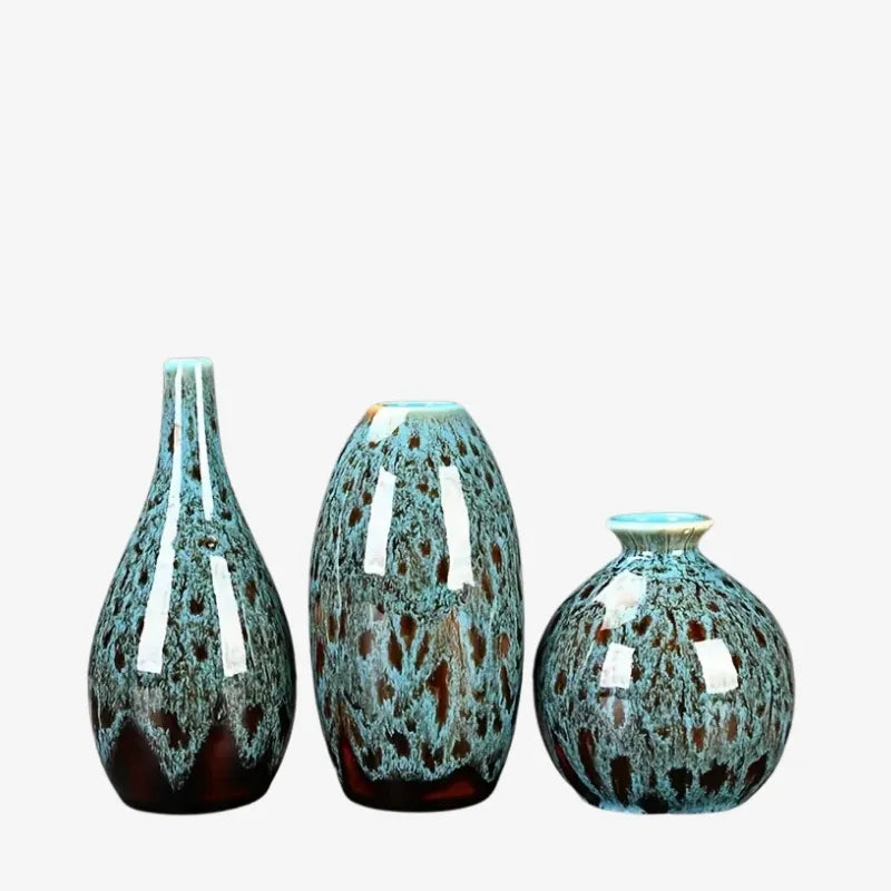 Lot de 3 Vases en Céramique Émaillée – Élégance et Raffinement pour Votre Intérieur