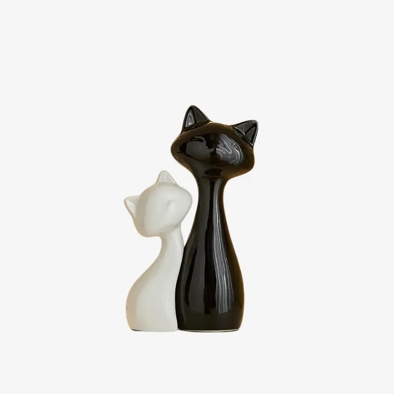 Sculpture Duo de Chats – Symbole d’Élégance et de Complicité