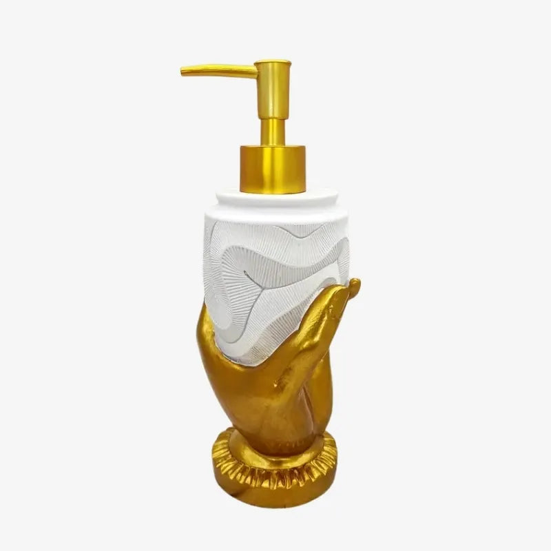 Distributeur de Savon Main Dorée – Élégance et Originalité