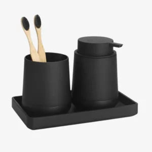 Set d’Accessoires de Salle de Bain Noir – Élégance et Praticité