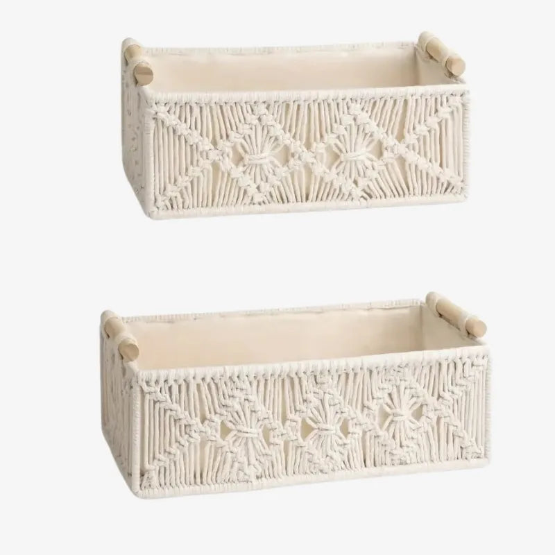 Lot de 2 Paniers de Rangement Bohème – Élégance et Praticité