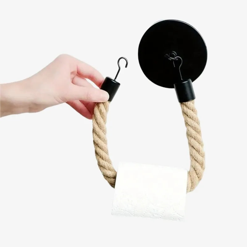 Porte-Papier Toilette en Corde – Élégance Rustique et Praticité
