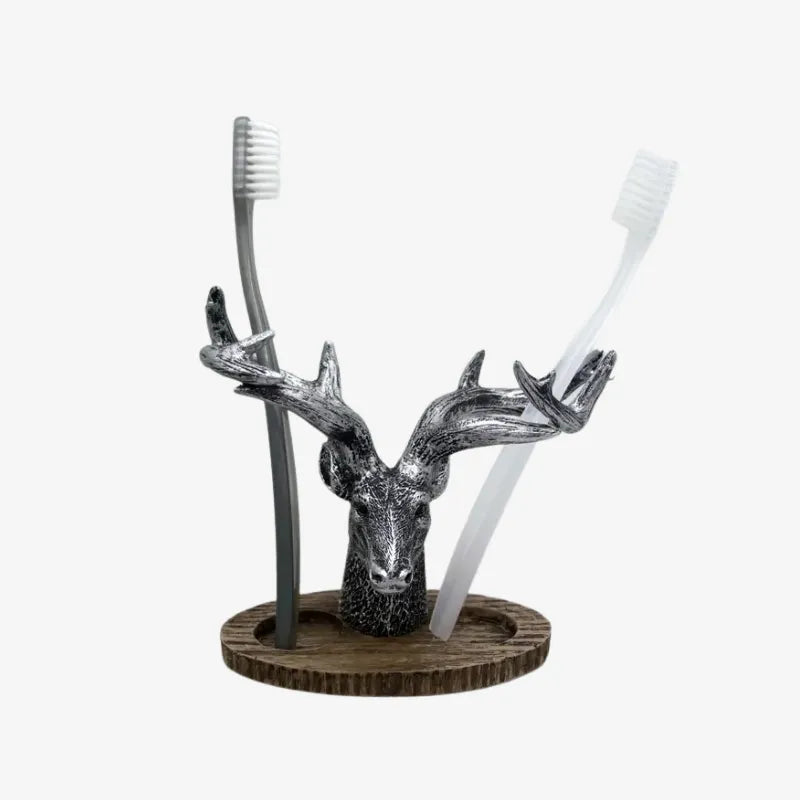 Support pour Brosses à Dents - Tête de Cerf Élégante