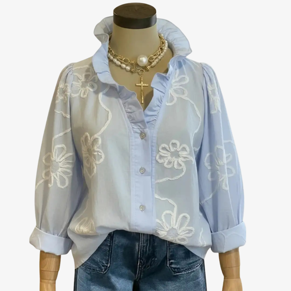 Embroidered floral top