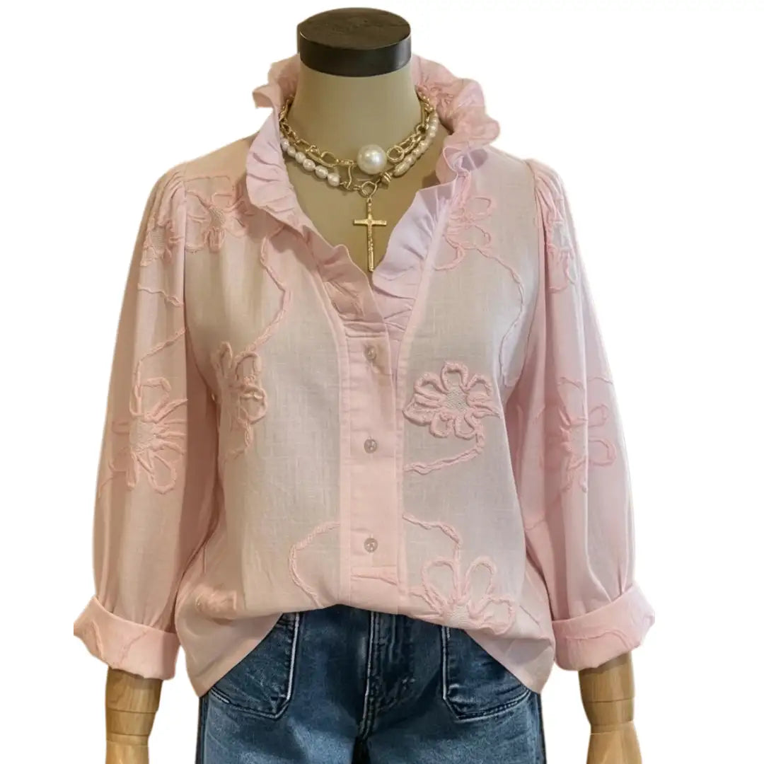 Embroidered floral top
