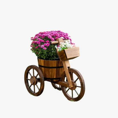 Jardinière Vélo en Bois Rustique – Une Touche d’Originalité pour Votre Jardin