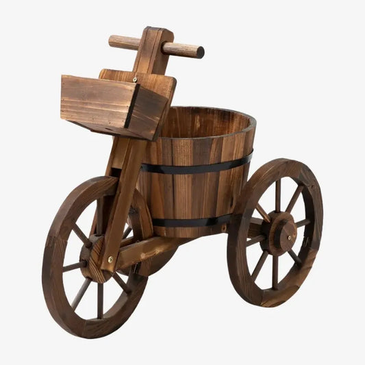 Jardinière Vélo en Bois Rustique – Une Touche d’Originalité pour Votre Jardin