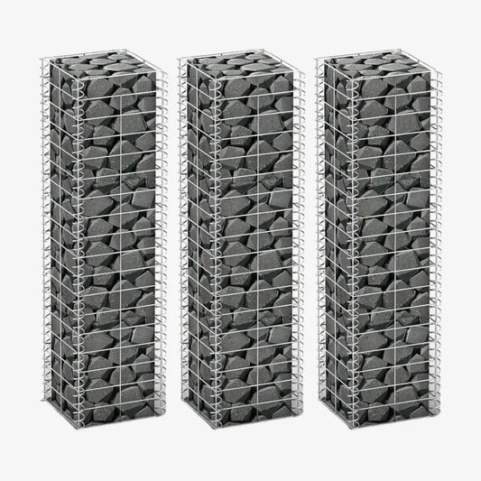 Ensemble de 3 Gabions en Fil Galvanisé – Une Solution Robuste et Esthétique pour Votre Extérieur