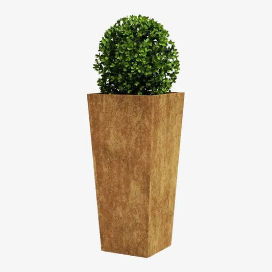 Pot de Fleurs Haut en Métal Effet Rouille – Élégance Moderne et Résistance
