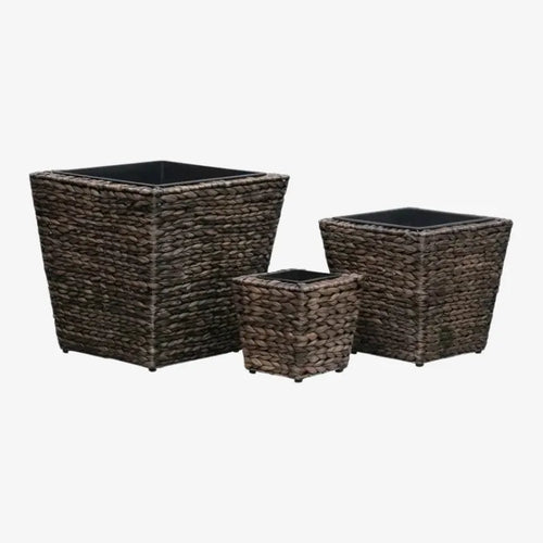 Lot de 3 Cache-Pots en Rotin Synthétique – Élégance Naturelle et Polyvalence