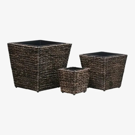 Lot de 3 Cache-Pots en Rotin Synthétique – Élégance Naturelle et Polyvalence