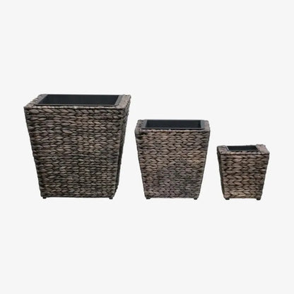 Lot de 3 Cache-Pots en Rotin Synthétique – Élégance Naturelle et Polyvalence