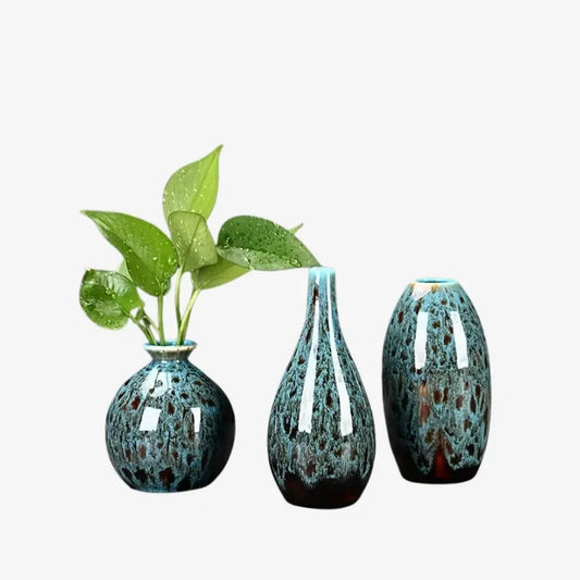Lot de 3 Vases en Céramique Émaillée – Élégance et Raffinement pour Votre Intérieur