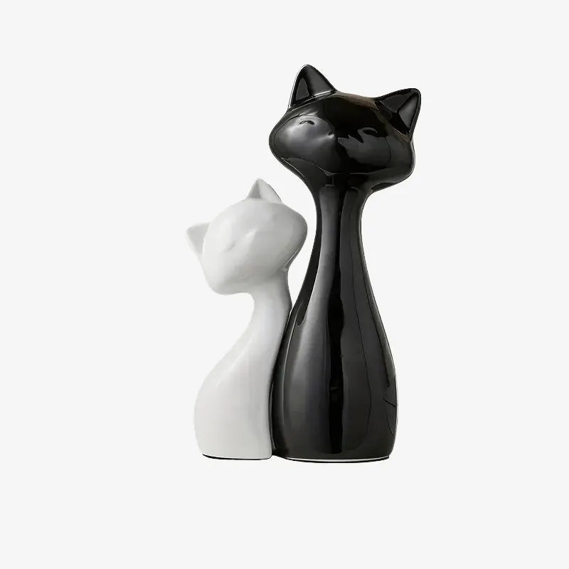 Sculpture Duo de Chats – Symbole d’Élégance et de Complicité