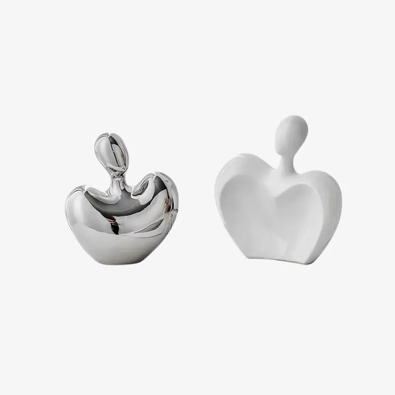 Sculpture Duo Abstrait Cœur – Une Expression de l’Amour et de la Sérénité