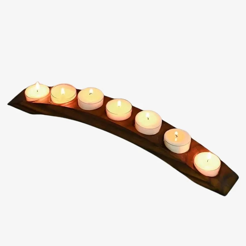 Porte-Bougies Chauffe-Plat en Bois – Une Ambiance Chaleureuse et Élégante