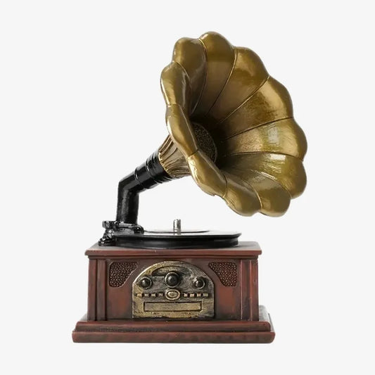 Sculpture Gramophone Vintage – Une Invitation au Charme Rétro