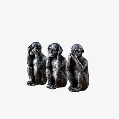Sculpture des Trois Singes de la Sagesse – Une Décoration Éthique et Symbolique