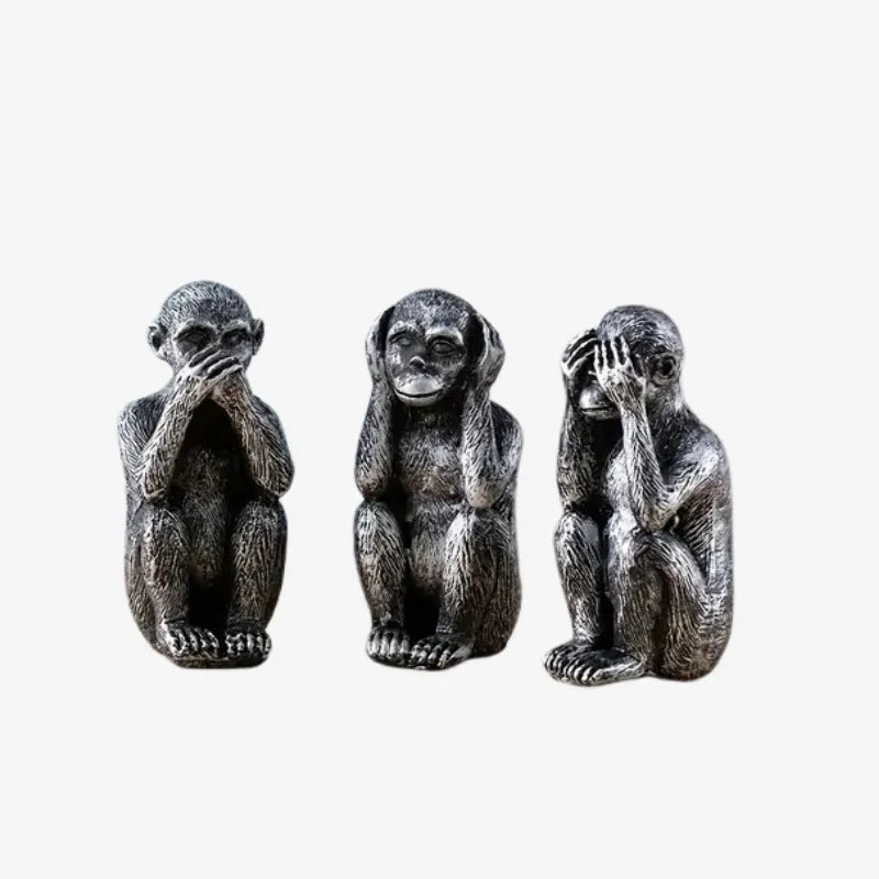 Sculpture des Trois Singes de la Sagesse – Une Décoration Éthique et Symbolique