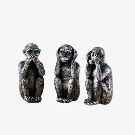 Sculpture des Trois Singes de la Sagesse – Une Décoration Éthique et Symbolique