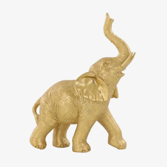 Sculpture Éléphant Doré – Un Symbole de Chance et d’Élégance