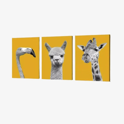 Triptique Animaux Colorés 30x40 cm – Une Touche d’Originalité et de Modernité