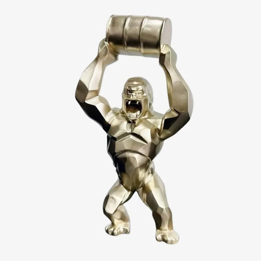Statue Gorilla Gold 28 cm – Une Pièce Audacieuse et Puissante