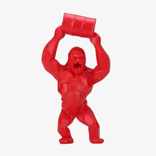 Statue Gorilla Rouge 28 cm – Une Pièce Iconique et Puissante
