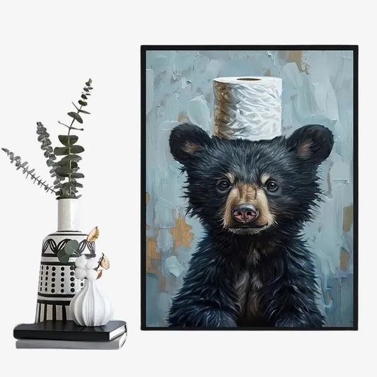 Peinture Murale Ours Humoristique – 40x30 cm