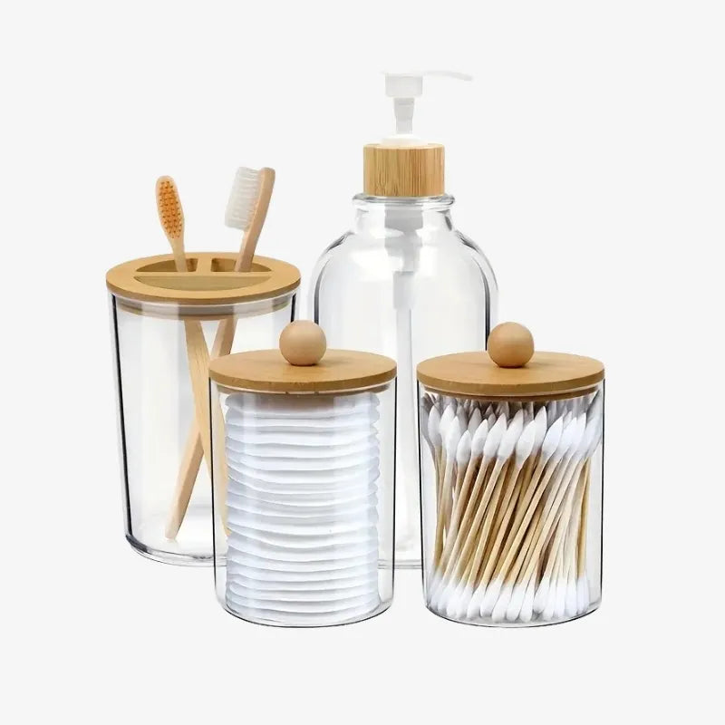 Lot de Bocaux de Salle de Bain – Organisation et Élégance