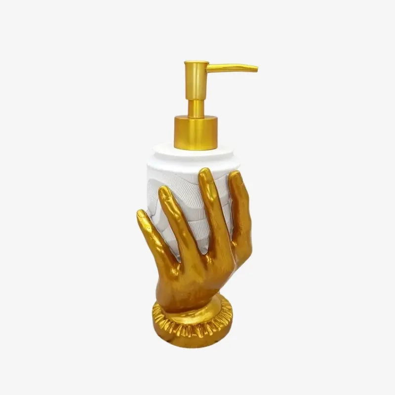 Distributeur de Savon Main Dorée – Élégance et Originalité