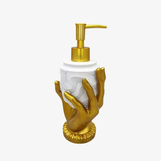 Distributeur de Savon Main Dorée – Élégance et Originalité