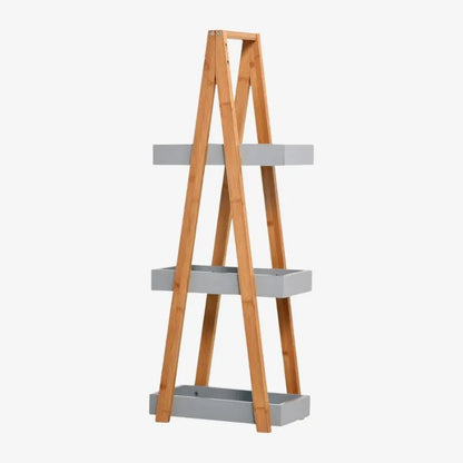 Étagère de Rangement Bambou & Gris – Pratique et Élégante
