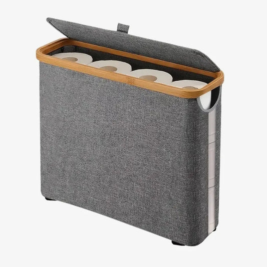 Panier de Rangement pour Papier Toilette – Élégant et Fonctionnel (Gris)