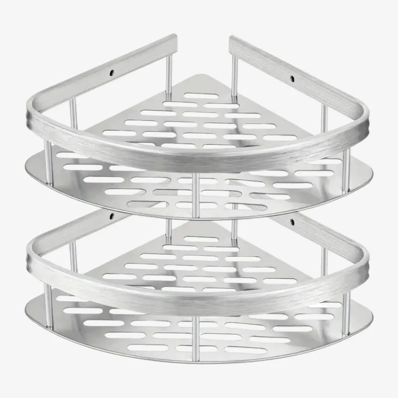 Étagère d’Angle Murale en Acier Inoxydable – Rangement Élégant et Pratique