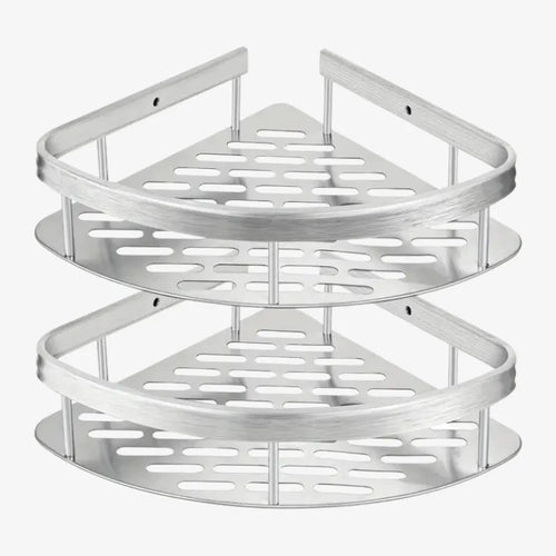 Étagère d’Angle Murale en Acier Inoxydable – Rangement Élégant et Pratique