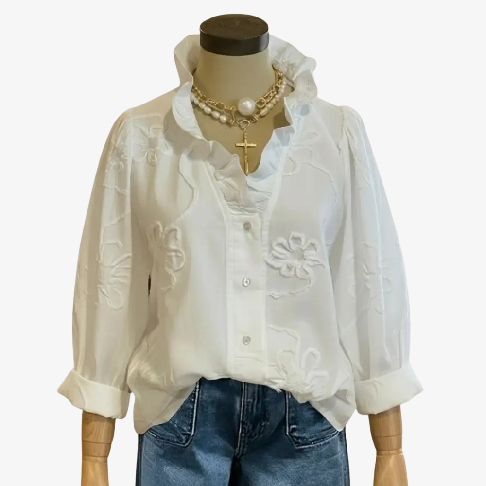 Embroidered floral top