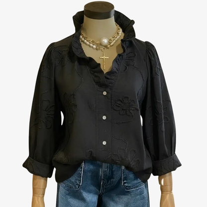 Embroidered floral top