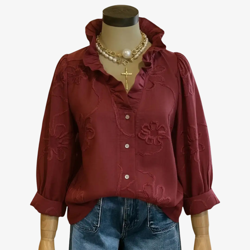 Embroidered floral top