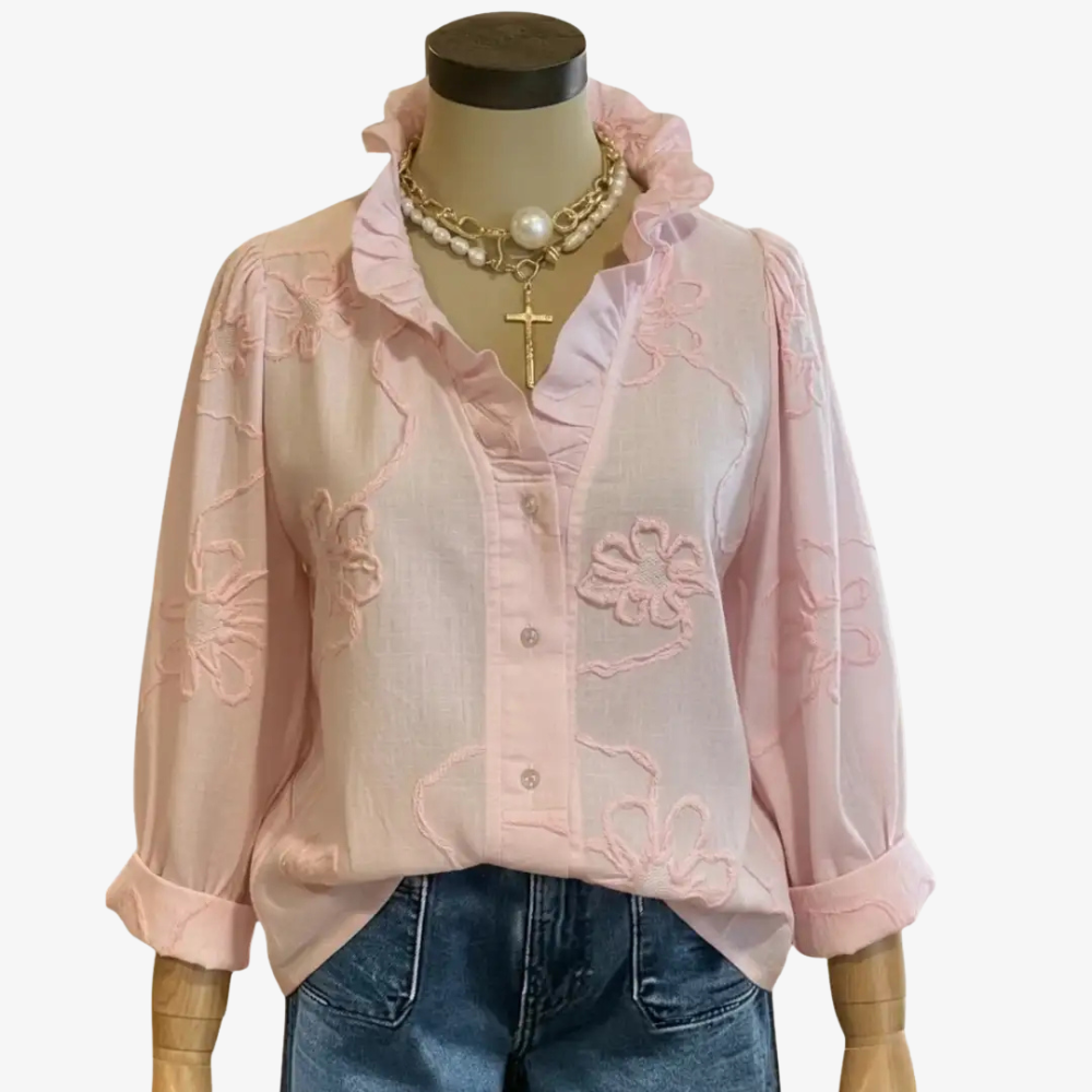 Embroidered floral top