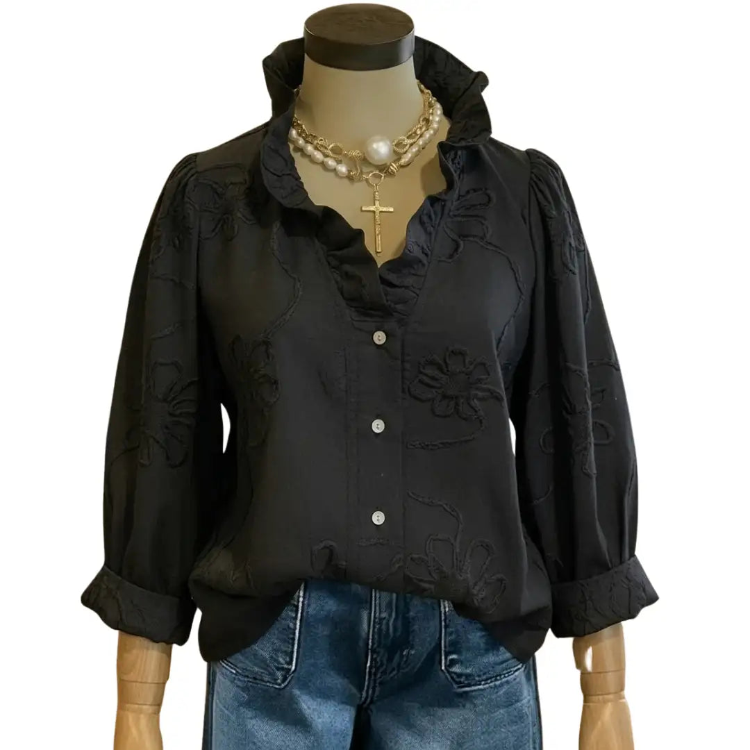 Embroidered floral top