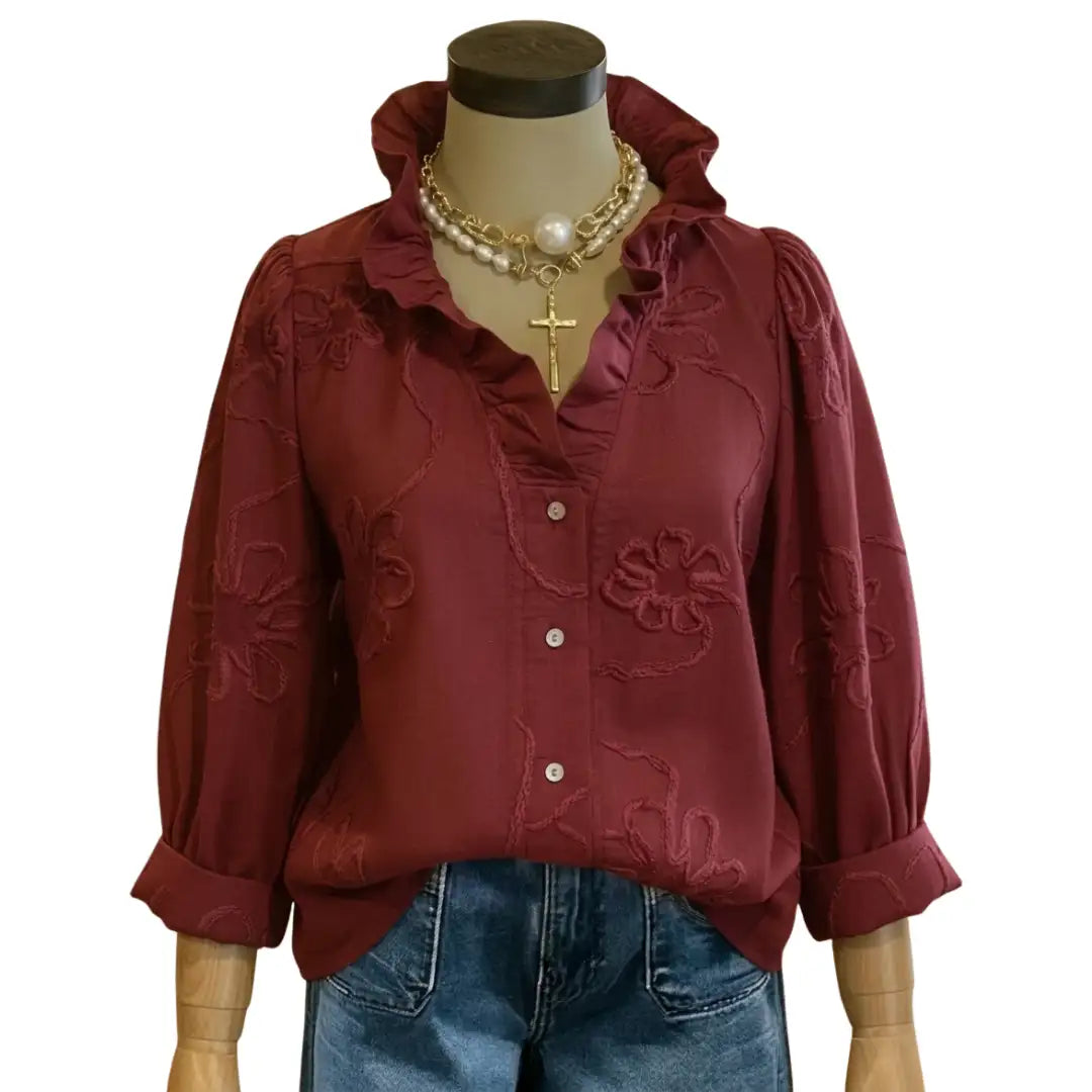Embroidered floral top