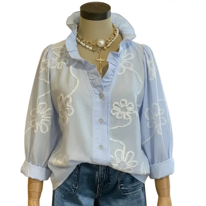 Embroidered floral top